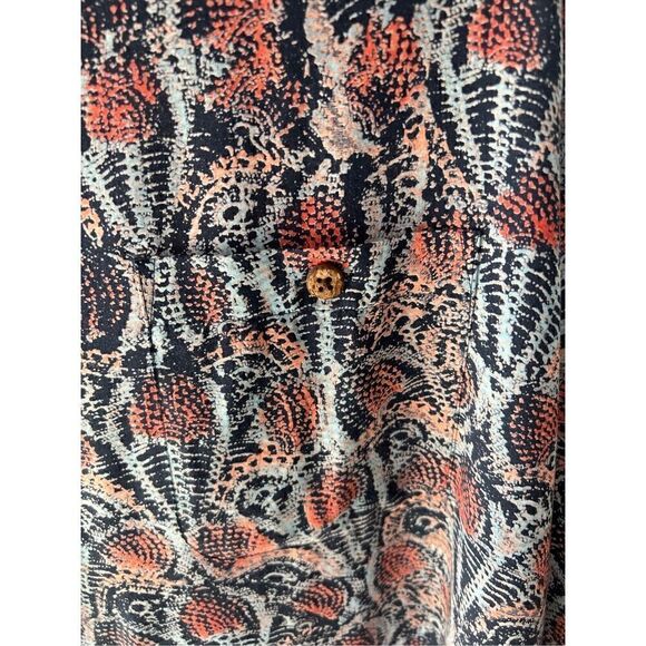 Caribbean Mens Shirt SZ L Button Down with Front Pocket Short Sleeves Colors Blu - Picture 9 of 11